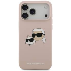 Kryt na mobil Karl Lagerfeld Liquid Silicone Double Heads MagSafe na Apple iPhone 17 Pro Max ružový

