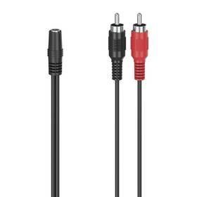 Kábel Hama jack 3,5 mm stereo / 2x cinch (RCA), 10 cm čierny

