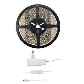 LED pásik Solight 4,8 W/m, teplá biela 3000K, adaptér s vypínačom 

