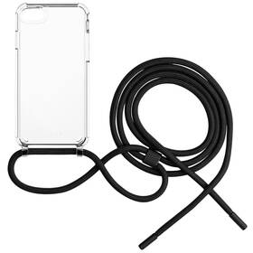 Kryt na mobil FIXED Pure Neck s čiernou šnúrkou na krk na Apple iPhone 7/8/SE (2020/2022) priehľadný

