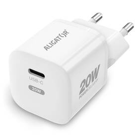 Nabíjačka do siete Aligator Power Delivery 20W, USB-C biela

