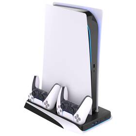 Dokovacia stanica FIXED pre PlayStation 5 s chladením a nabíjaním pre dva ovládače DualSense čierna farba
