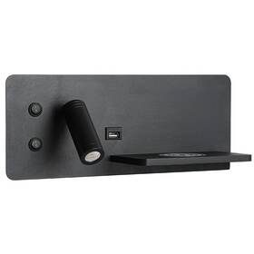 Bodové svietidlo IMMAX LED Be PREPARE 4v1 s Qi nabíjaním, USB, varianta pravá čierne

