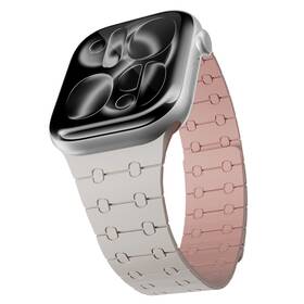 Remienok Epico Magnetic+ Silicone na Apple Watch SE (44mm)/Series 1-9 (42/44/45mm) 10-11 (46mm)/Ultra (49mm) biely

