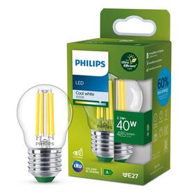 LED žiarovka Philips 40W, filament, P45, E27, neutrální bílá 

