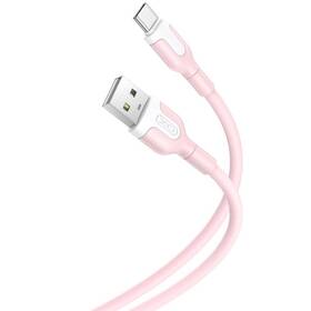 Kábel XO USB/USB-C 2,1A 1m ružový

