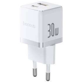 Nabíjačka do siete Baseus Palm 30W 1xUSB-A 1xUSB-C PD QC 3.0 biela

