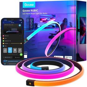 LED pásik Govee Neon RGBIC, LED podsvietenie pre stôl, 3 m biely

