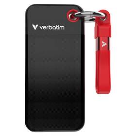 SSD externý Verbatim Pocket SSD 256GB čierny/červený


