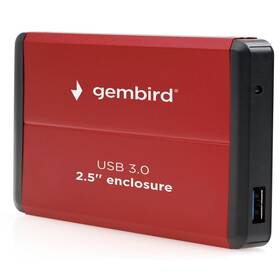 Box na HDD Gembird pre 2.5” zariadenie, USB 3.0, SATA červený


