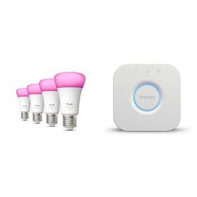 Inteligentná žiarovka Philips Bluetooth, E27, 810 lm, White and Color Ambiance (4 ks) + Ovládač Philips Hue Bridge 2.0 

