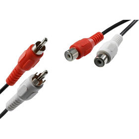Kábel AQ 2x RCA / 2x RCA, M/F, 2,5m 

