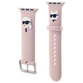 Remienok Karl Lagerfeld Karl and Choupette Head NFT na Apple Watch 42/44/45/49mm ružový

