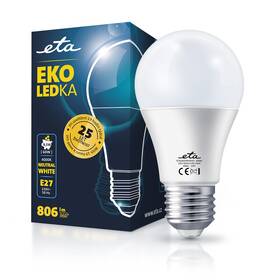 LED žiarovka ETA EKO LEDka klasik 8,5 W, E27, neutrálna biela 

