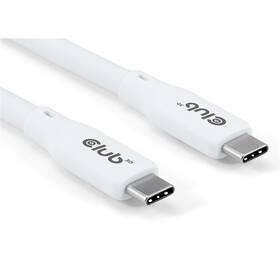 Kábel Club3D USB-C 4.0, 20Gbps, 4K60Hz, PD 240W, 2m biely

