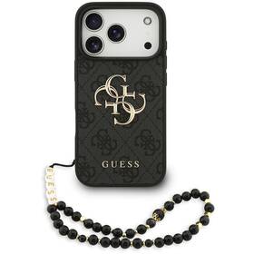Kryt na mobil Guess PU 4G Metal Logo Strap na Apple iPhone 17 Pro čierny

