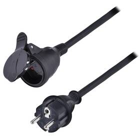Kábel predlžovací Solight 1 zásuvka IP44, 3 x 2.5mm2, kábel guma-neoprén H07RN-F, 15 m čierny

