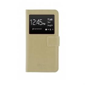 Puzdro na mobil flipové 4-OK Book Window UNI XL- 6" zlaté

