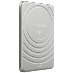 Powerbank Cubenest SlimDual MagSafe Qi2 5000 mAh strieborná

