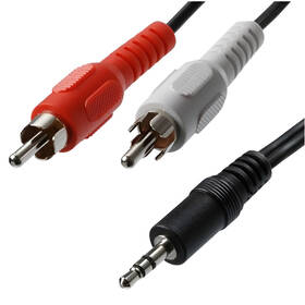 Kábel AQ Audio 3,5 mm na 2x RCA konektor, M/M, 1,2 m čierny

