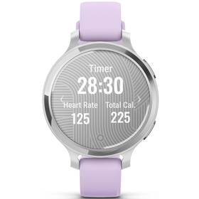 Inteligentné hodinky Garmin Lily 2 Active - Silver / Purple Jasmine Silicone Band 

