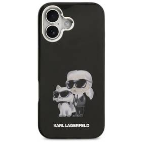 Kryt na mobil Karl Lagerfeld IML Aquarelle Karl and Choupette na Apple iPhone 17 čierny

