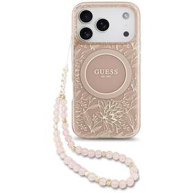 Kryt na mobil Guess IML Flowers Allover Strap MagSafe na Apple iPhone 17 Pro ružový

