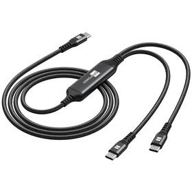 Kábel ERPOWER Cable Spliter USB-C/2× USB-C, 1,5m čierny

