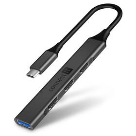 USB Hub Connect IT USB-C (1xUSB-A 3.0, 3xUSB-A 2.0) sivý


