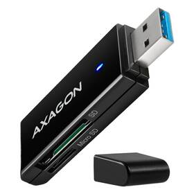 Čítačka pamäťových kariet Axagon Card Reader USB-A 3.2 Gen 1, 2-slot & lun SD/microSD, UHS-I čierna

