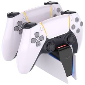 Dokovacia stanica FIXED pre dva bezdrôtové ovládače DualSense PlayStation 5 čierna/biela

