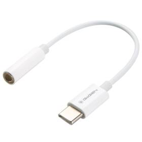 Kábel GoGEN USB-C (M) / 3,5mm jack (F), 0,2m biely

