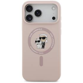 Kryt na mobil Karl Lagerfeld Liquid Silicone Karl and Choupette MagSafe na Apple iPhone 17 Pro Max ružový


