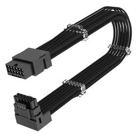 Adaptér AKASA G-Nexus PX16, 90° 12VHPWR Extension Cable, 12+4P male na 12+4P female, 30cm čierny

