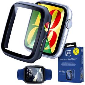 Ochranné puzdro 3mk Satin Armor WatchCase+ tvrdeným sklom na Apple Watch 10/11 (46mm) čierne


