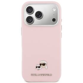 Kryt na mobil Karl Lagerfeld PU Karl and Choupette Heads Pins MagSafe na Apple iPhone 17 Pro ružový

