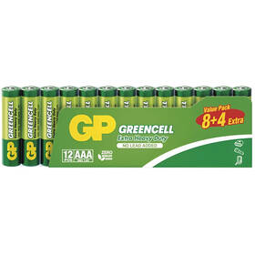Batéria zinkochloridová GP Greencell AAA (R03), 12 ks 

