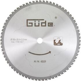 Pílový kotúč Güde HM 355x25,4x72Z 

