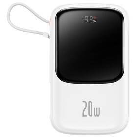 Powerbank Baseus Qpow Pro 10000mAh, 20W, s káblom Lightning biely

