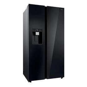 Americká chladnička Haier HSW79F18DIGB čierna/sklo

