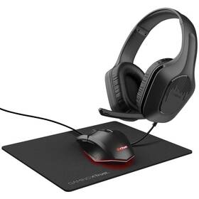 Herný set Trust GXT 790 3v1, headset + myš + podložka pod myš čierny

