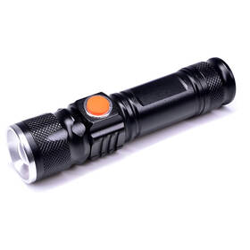 Lampáš Solight 3W, 200 lm, USB, Li-Ion čierna

