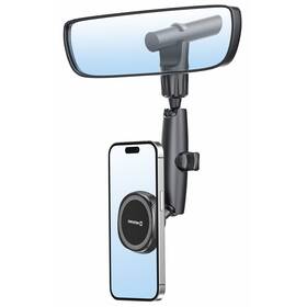Držiak na mobil Swissten MIRROR, na spätné zrkadlo čierny

