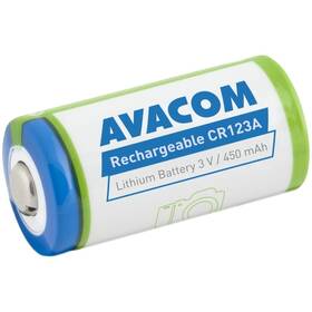 Batéria Avacom CR123A, RCR123A 3V 450mAh 1.4Wh biela

