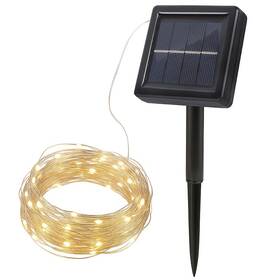Párty osvetlenia Solight LED solárna reťaz, 200LED, 22m, teplá biela čierne


