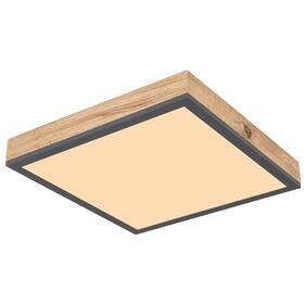 LED stropné svietidlo GLOBO Doro, štvorec, 30 cm, LED, 12W čierne/drevené

