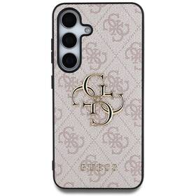 Kryt na mobil Guess PU 4G Metal Logo na Samsung Galaxy S25 ružový

