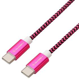 Kábel GoGEN USB-C / USB-C, 1m, opletený fialový

