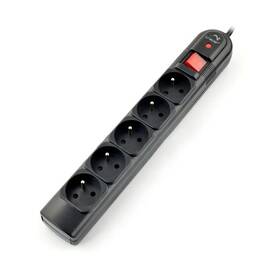 Prepäťová ochrana Tracer PowerGuard, 5x zásuvka, 1,8 m čierna

