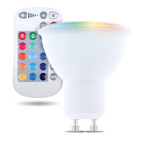  LED žiarovka Forever bodová, GU10 RGB 5W s diaľkovým ovládaním